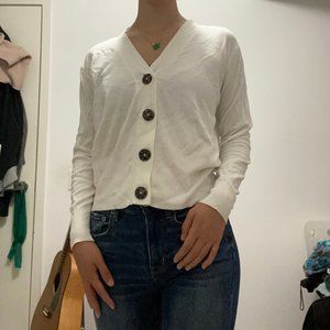 Zara white cardigan sweater